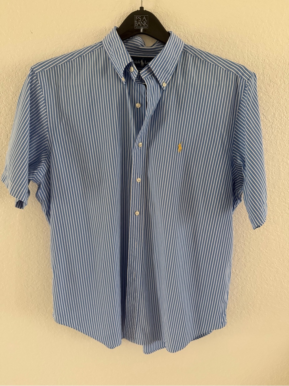 Polo Ralph Lauren Classic Fit Striped Short Sleeve Shirt Men's XL Blue White